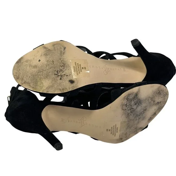 Ivanka Trump Marjory Black Open Toe Caged Booties - Marjory Stretch High-Heel 9M - Picture 8 of 12